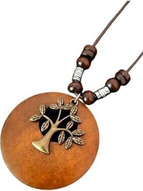 NEW Boho Leather Cord Necklace Handmade Choker Long Leather Chain Tree of Life